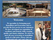 Tablet Screenshot of dependableexcavating.com